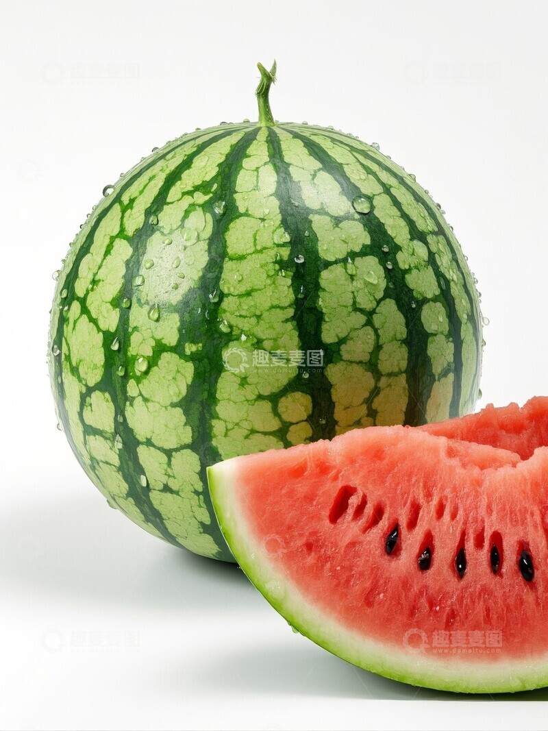高清大图下载【趣麦麦图】新鲜水果西瓜带水珠