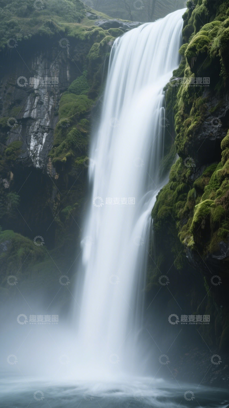 高清大图下载【趣麦麦图】青山瀑布壮美清新治愈2