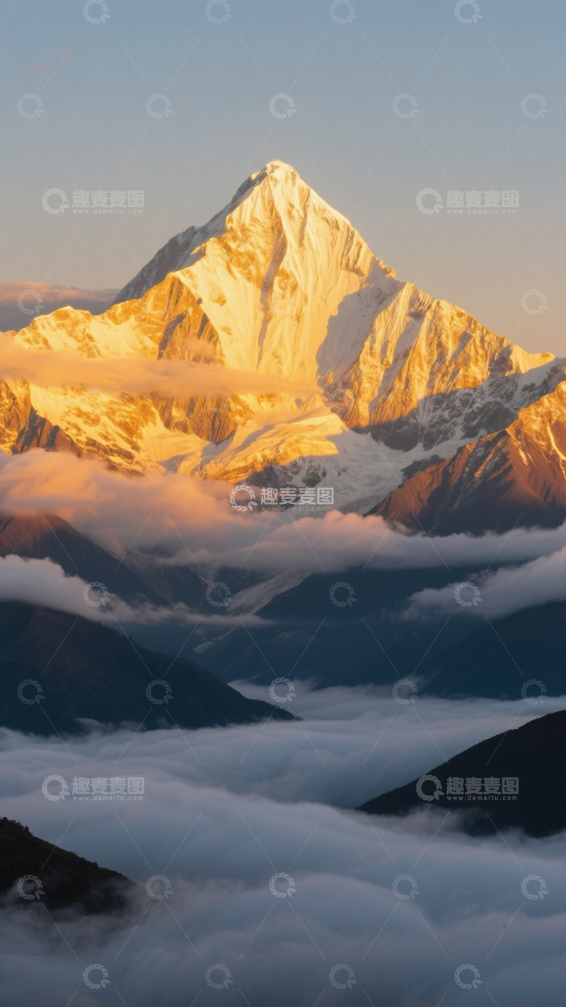 高清大图下载【趣麦麦图】雪山云海壮美梦幻治愈1