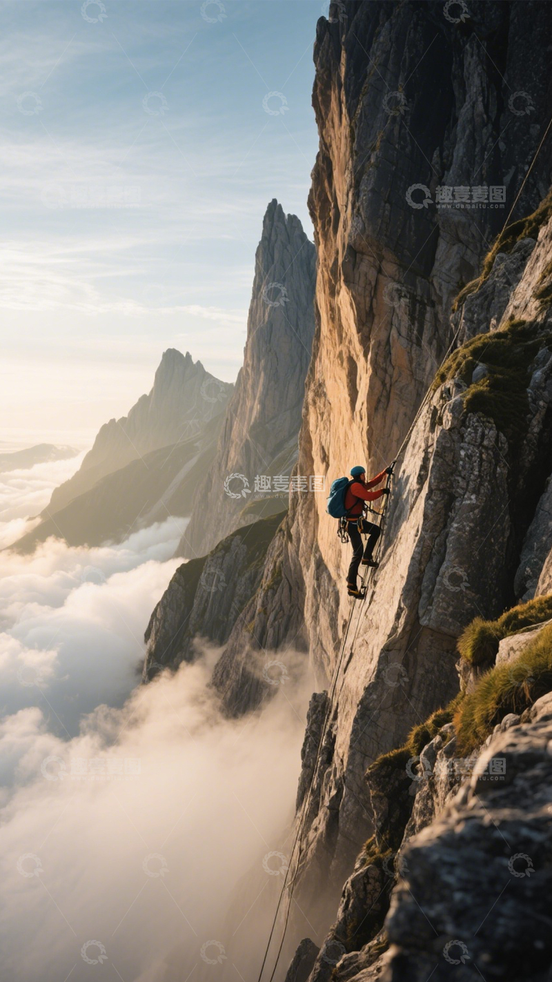 高清大图下载【趣麦麦图】山峰攀岩刺激冒险探索3