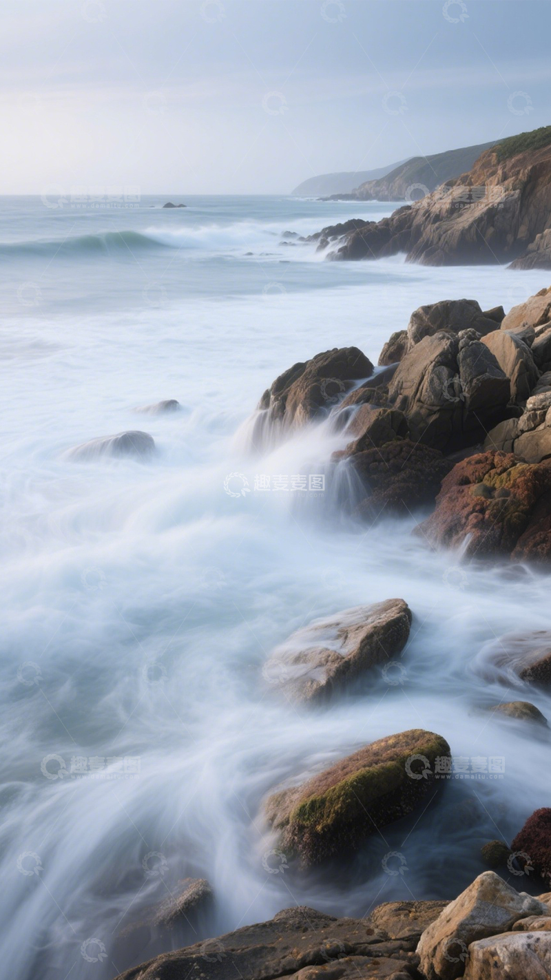 高清大图下载【趣麦麦图】海岸礁石壮观澎湃2