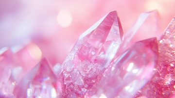 粉色的水晶晶石