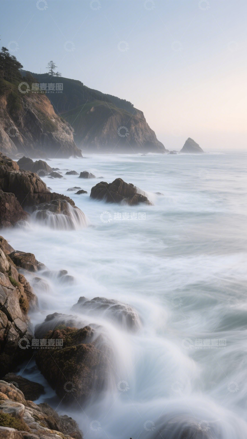高清大图下载【趣麦麦图】海岸礁石壮观澎湃