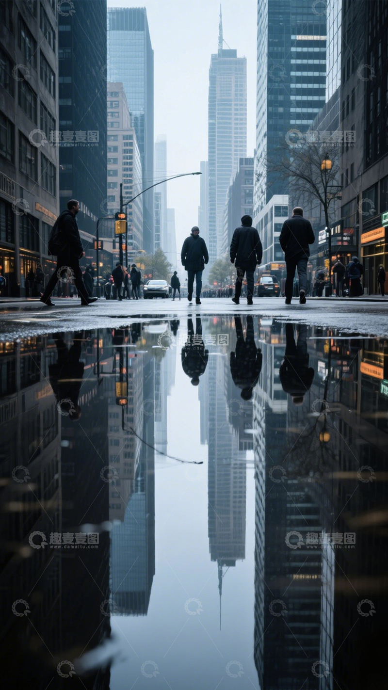 高清大图下载【趣麦麦图】城市倒影梦幻绚丽2