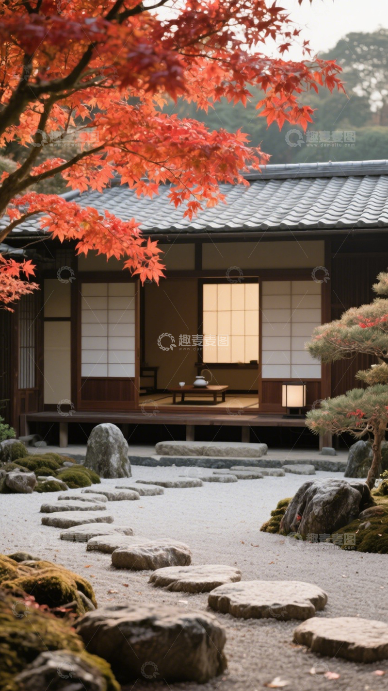 高清大图下载【趣麦麦图】日式庭院宁静雅致