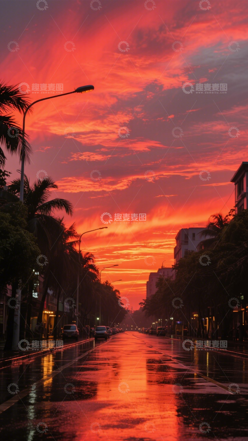高清大图下载【趣麦麦图】城市晚霞浪漫绚丽3