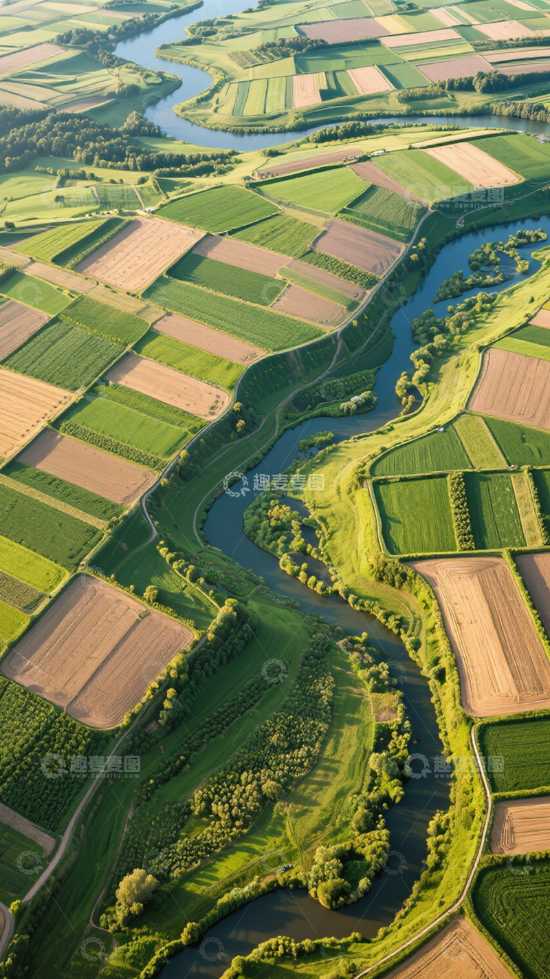 高清大图下载【趣麦麦图】田园河流清新宁静