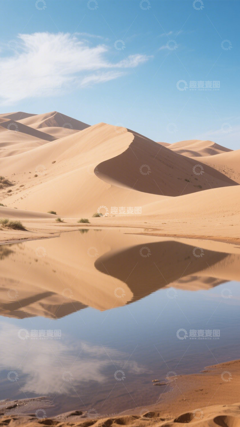 高清大图下载【趣麦麦图】沙漠水泊静谧神奇1