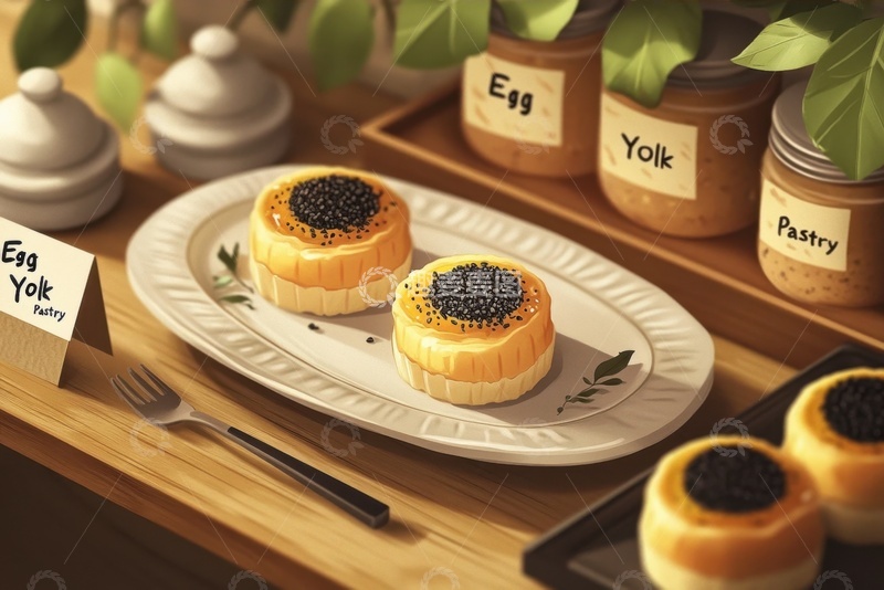 高清大图下载【趣麦麦图】一盘美味的夹心点心