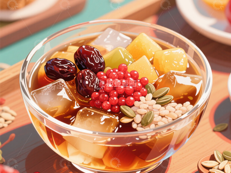 高清大图下载【趣麦麦图】红糖冰粉插画2