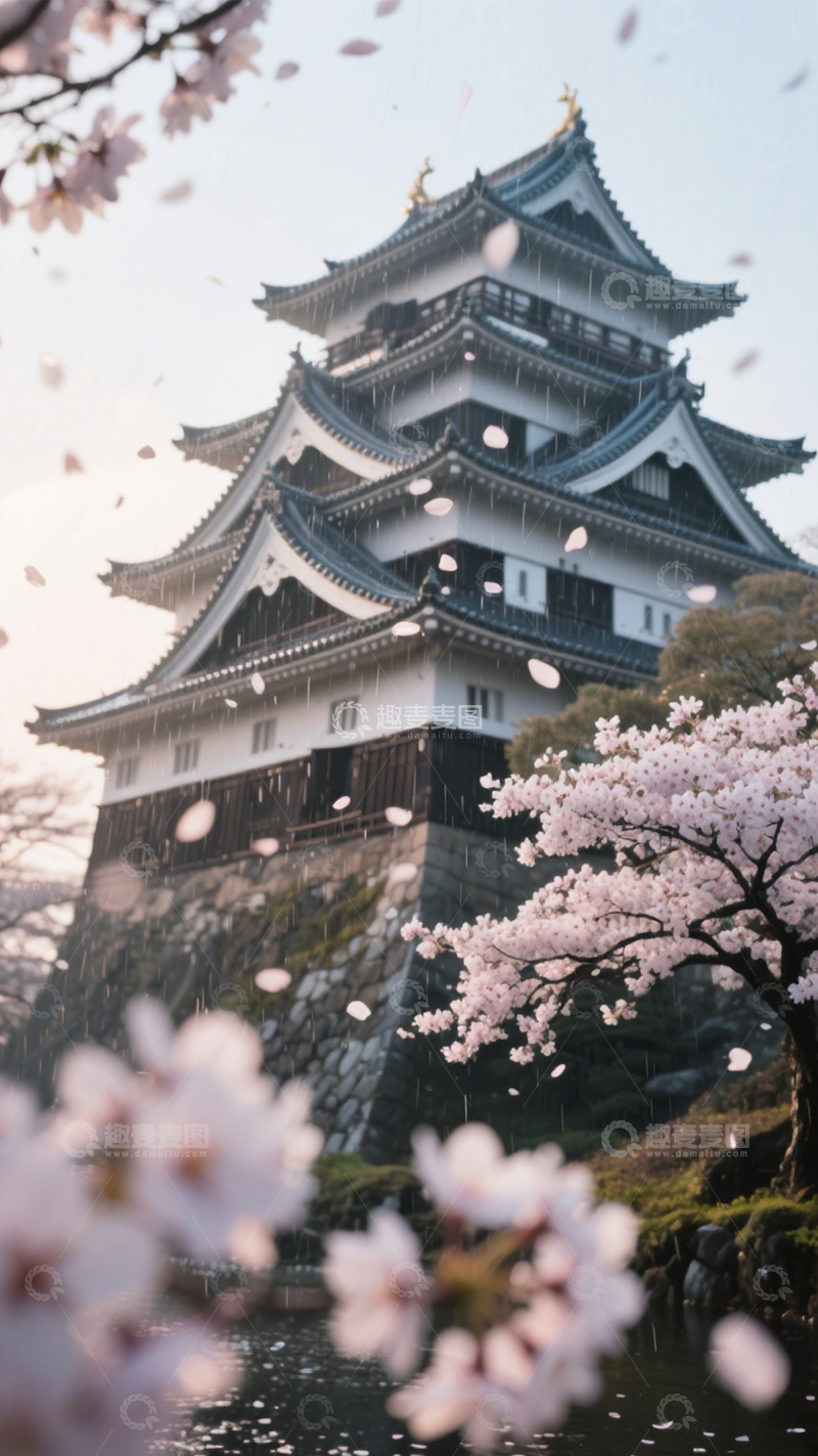 高清大图下载【趣麦麦图】樱花城堡浪漫唯美2