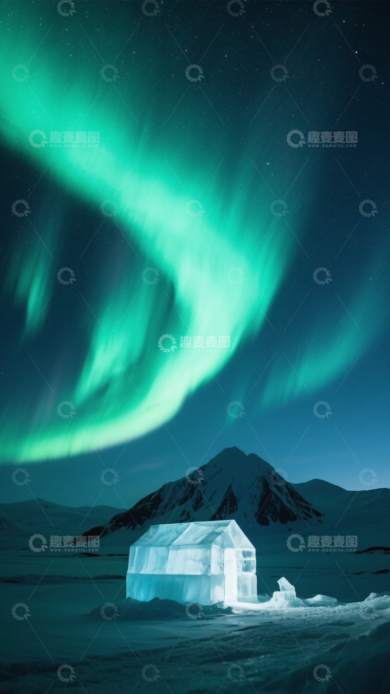 高清大图下载【趣麦麦图】极光冰屋梦幻神秘2