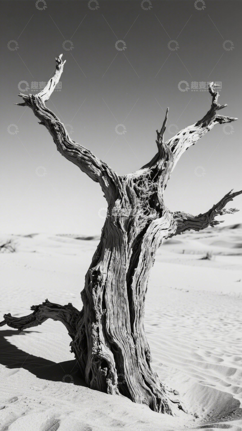 高清大图下载【趣麦麦图】沙漠枯树苍凉壮美3