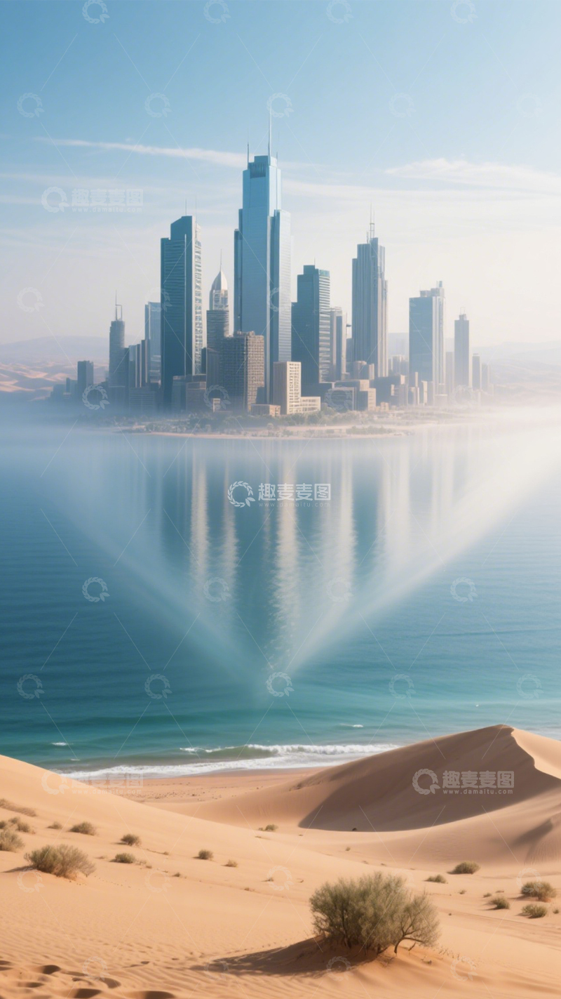 高清大图下载【趣麦麦图】沙漠都市奇幻独特1