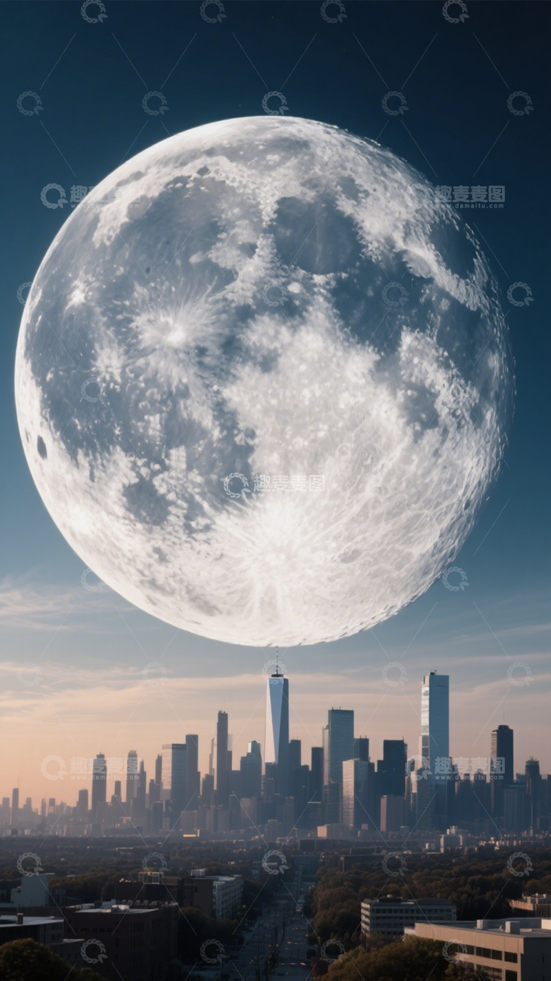 高清大图下载【趣麦麦图】超级月亮震撼梦幻3
