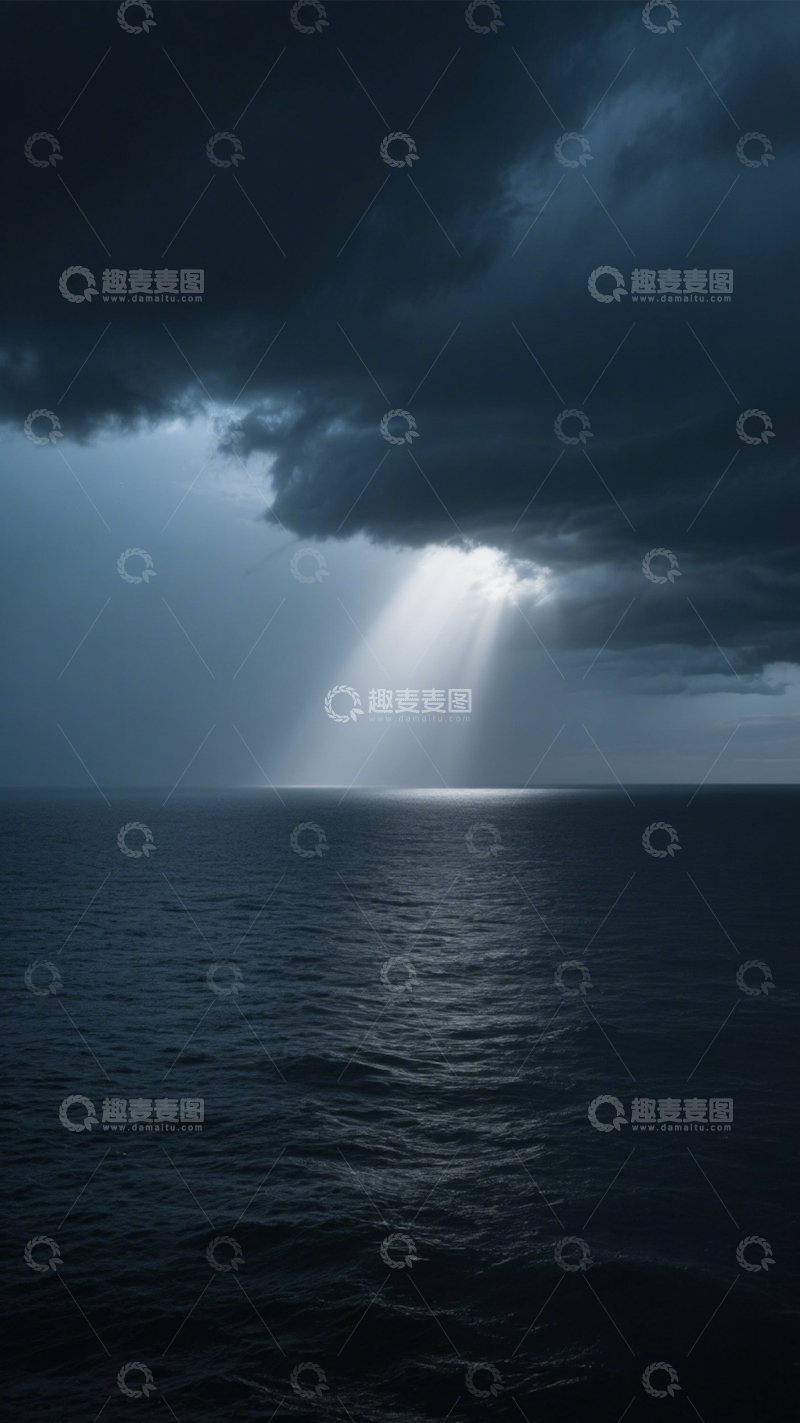 高清大图下载【趣麦麦图】海面圣光神秘壮观3