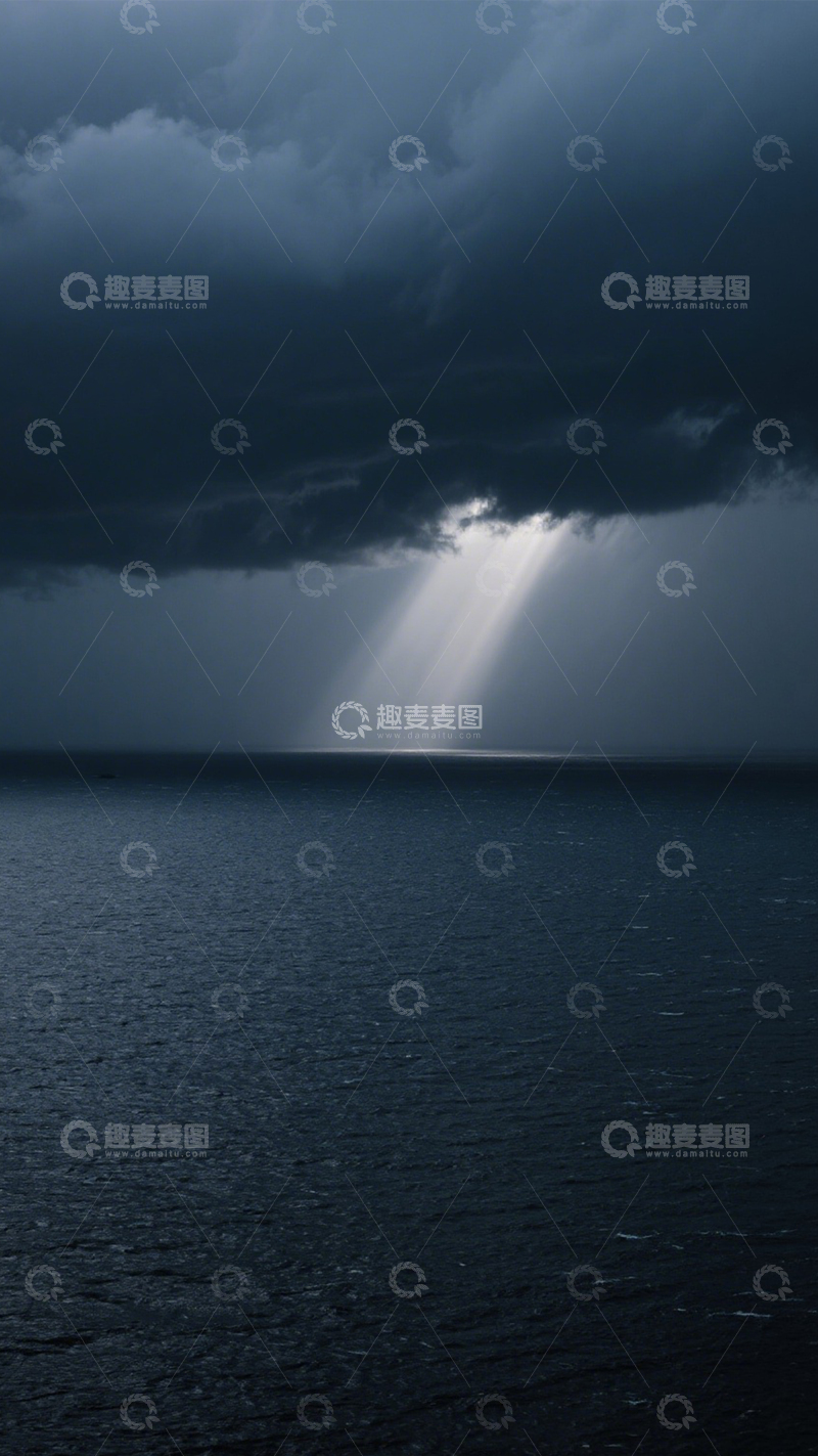 高清大图下载【趣麦麦图】海面圣光神秘壮观