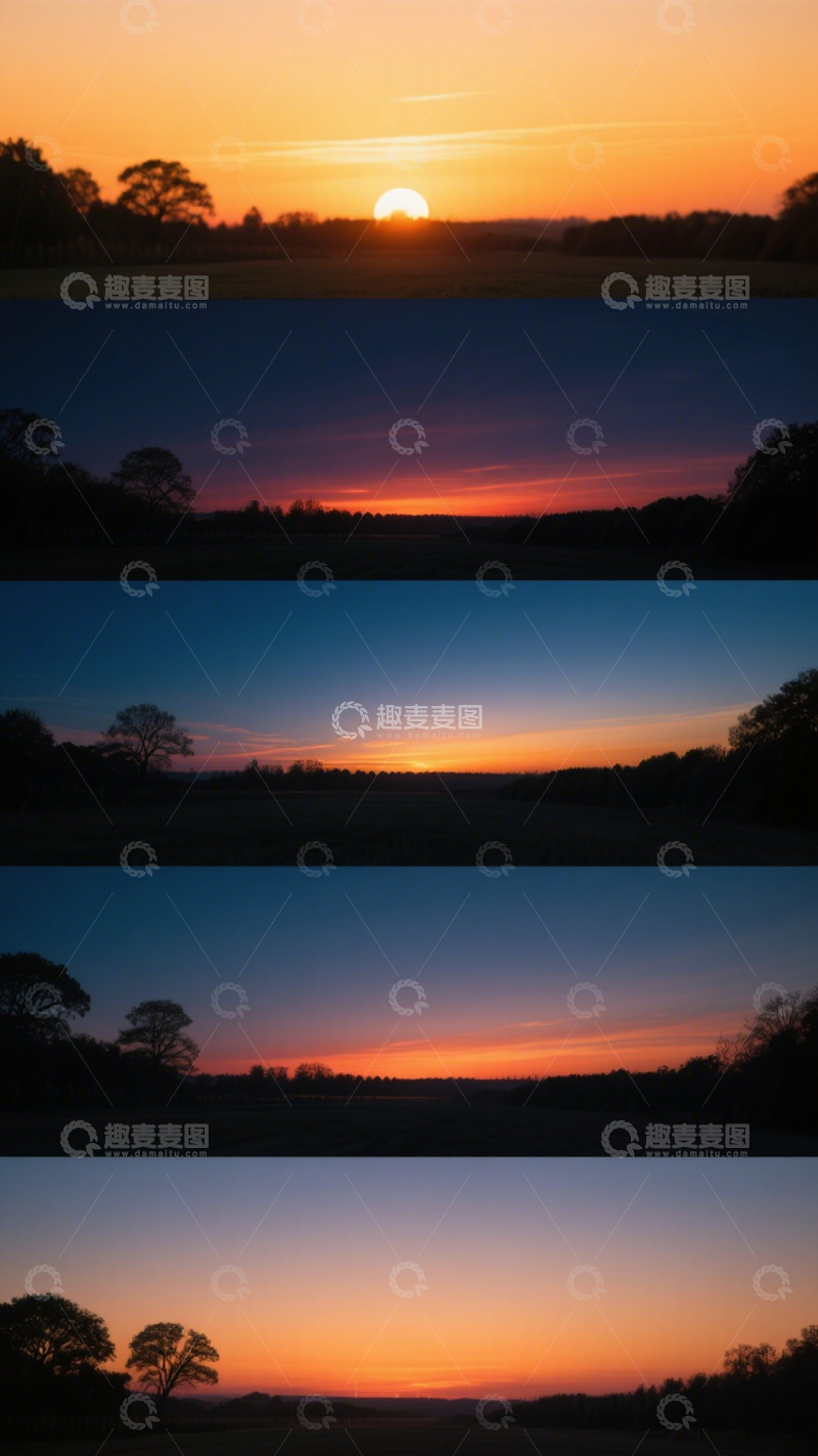 高清大图下载【趣麦麦图】日落公路宁静惬意