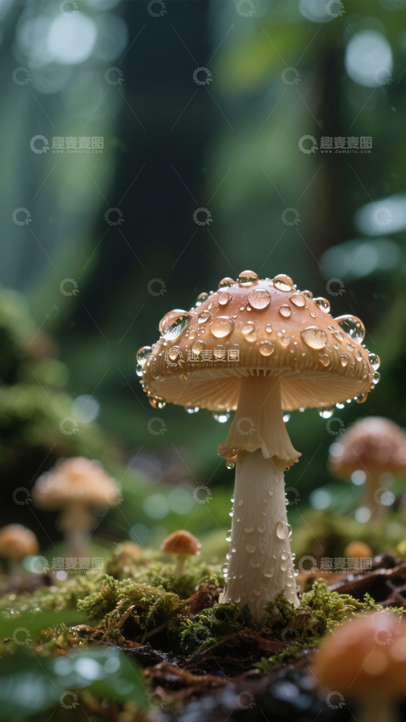 高清大图下载【趣麦麦图】森林蘑菇清新可爱3