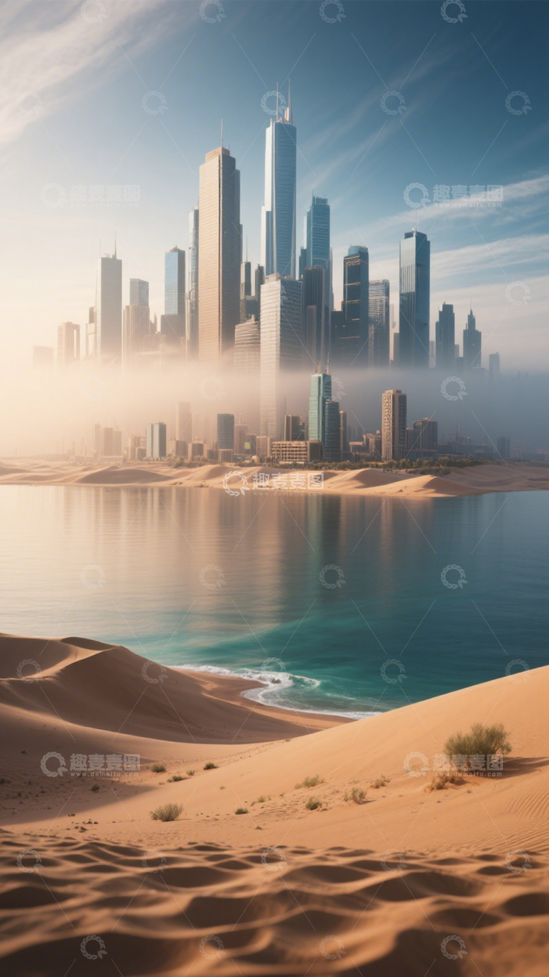 高清大图下载【趣麦麦图】沙漠都市奇幻独特