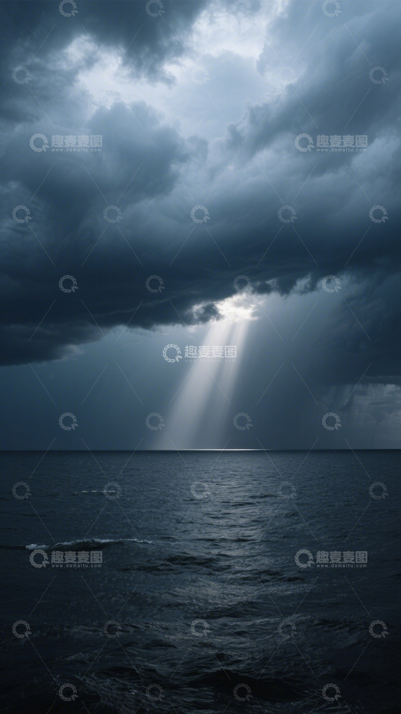 高清大图下载【趣麦麦图】海面圣光神秘壮观1