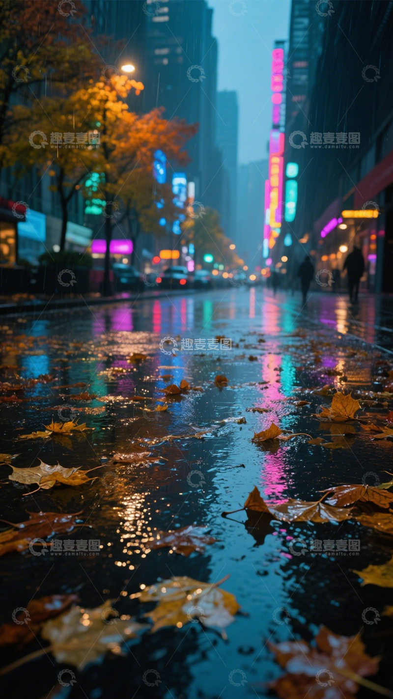 高清大图下载【趣麦麦图】雨夜都市浪漫唯美2