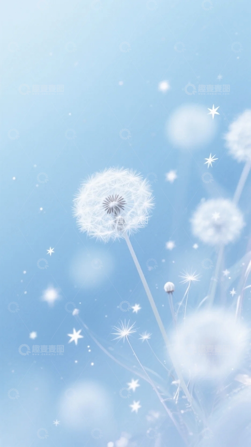 高清大图下载【趣麦麦图】梦幻蒲公英背景4