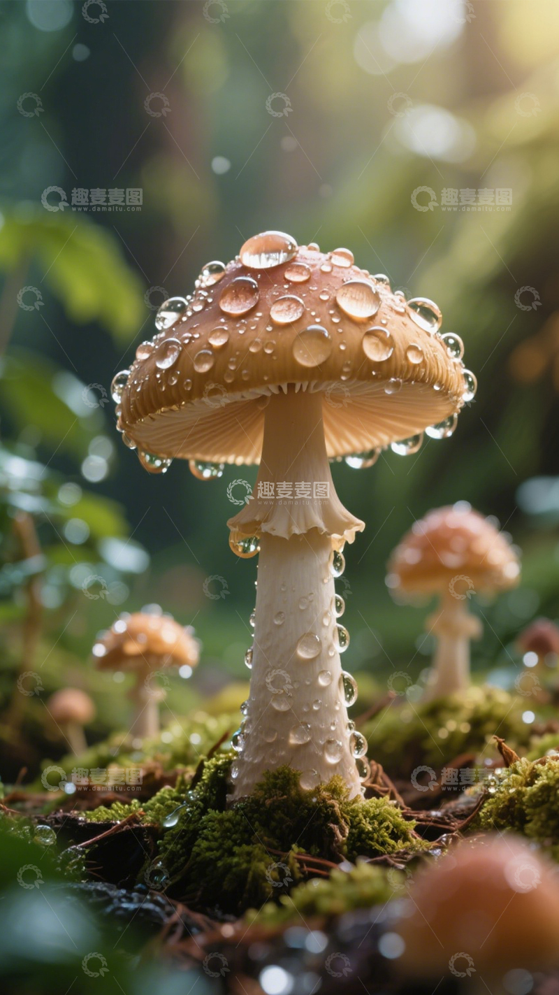 高清大图下载【趣麦麦图】森林蘑菇清新可爱1