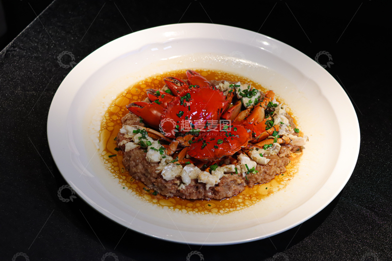高清大图下载【趣麦麦图】黑豚肉糜蒸膏蟹