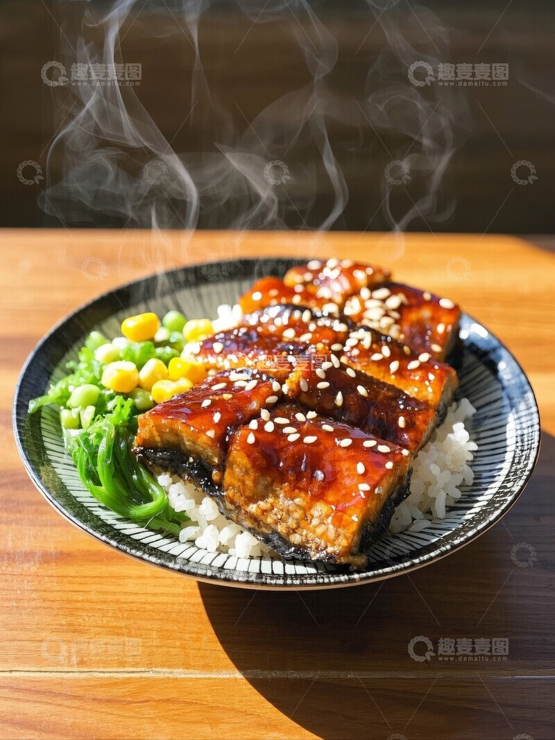 高清大图下载【趣麦麦图】一份日料鳗鱼饭料理