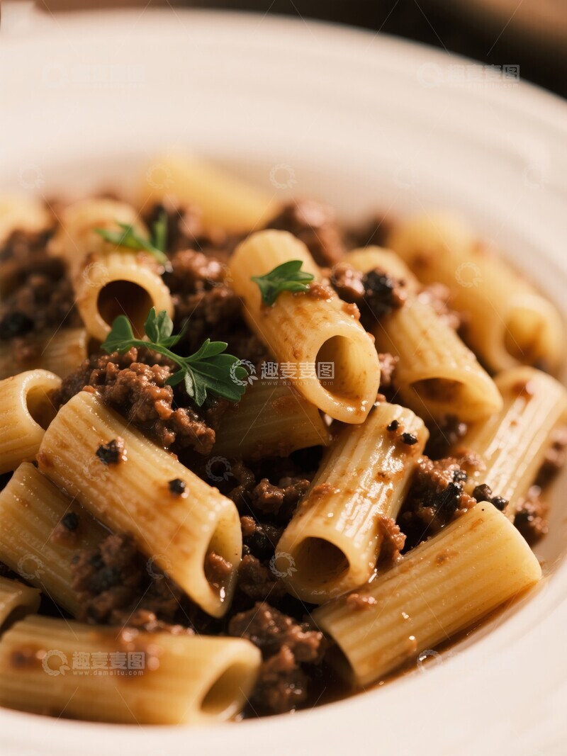 高清大图下载【趣麦麦图】意大利面配肉酱特写