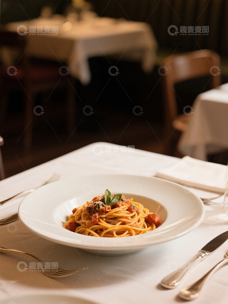 高清大图下载【趣麦麦图】餐桌上的意大利面美食