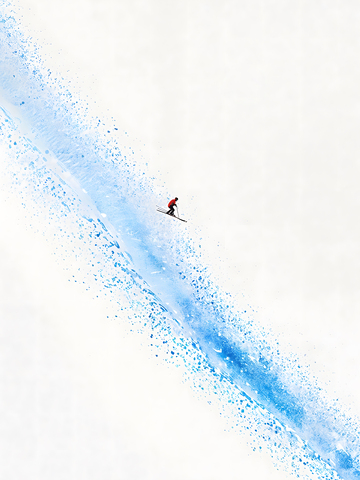 滑雪场飞驰的人