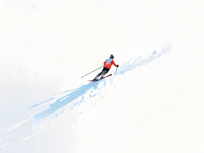 高清大图下载【趣麦麦图】在滑雪场滑下来的人