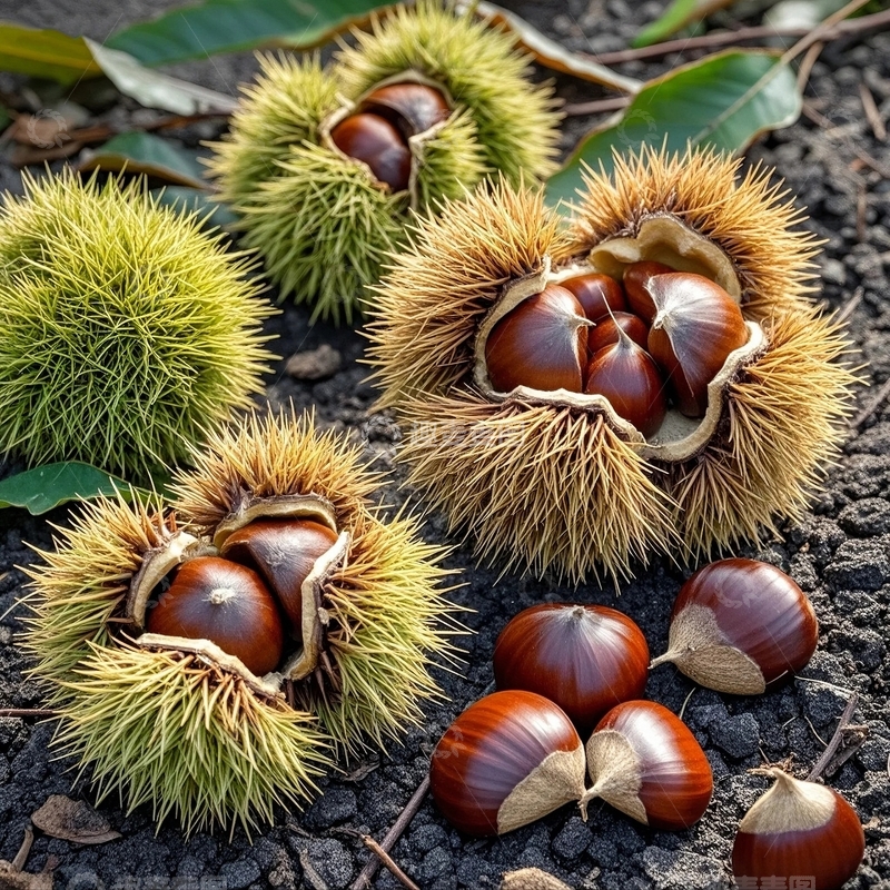 高清大图下载【趣麦麦图】秋天丰收的板栗6