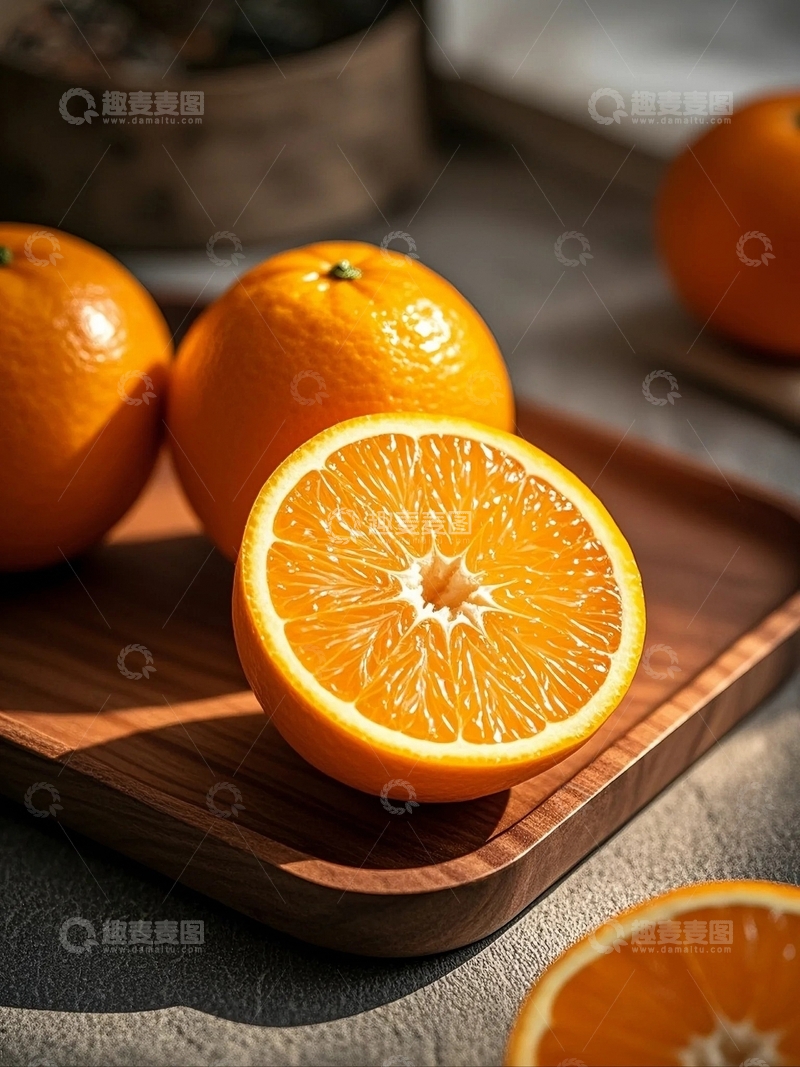 高清大图下载【趣麦麦图】切开的饱满多汁的橙子1