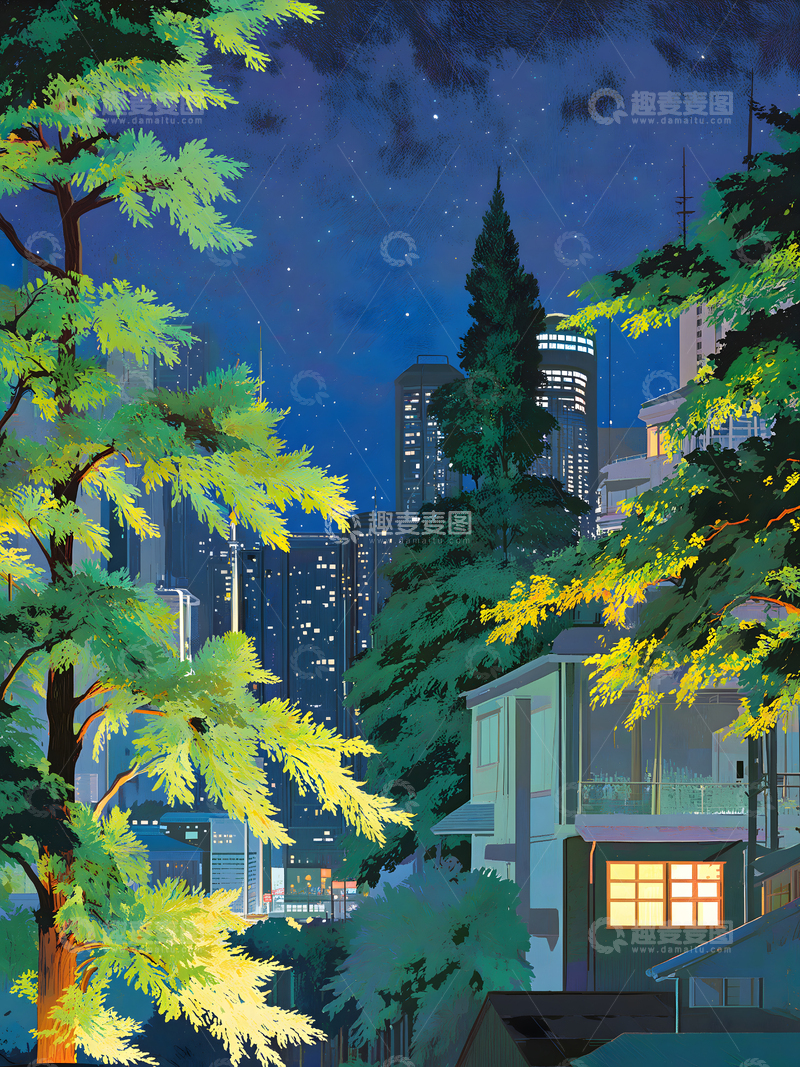 高清大图下载【趣麦麦图】繁华城市下的夜景