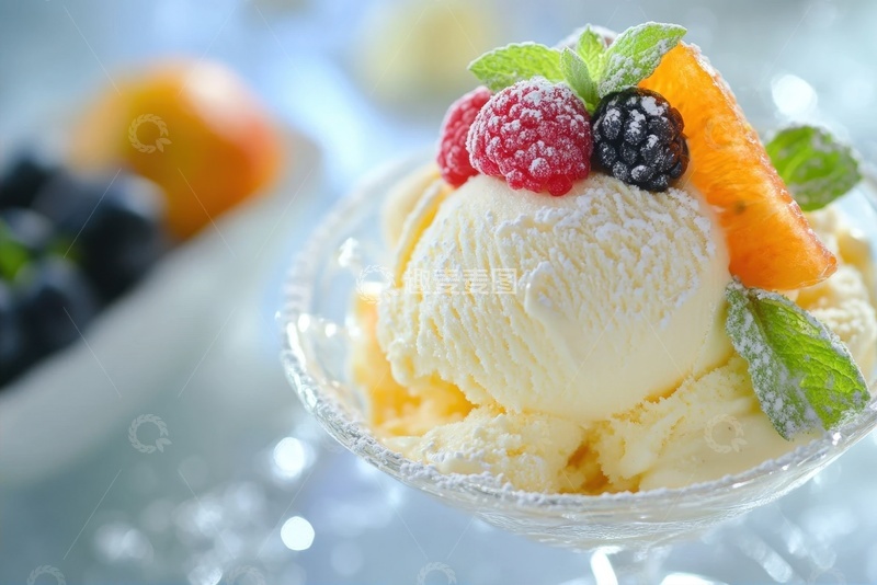 高清大图下载【趣麦麦图】奶油水果雪糕球