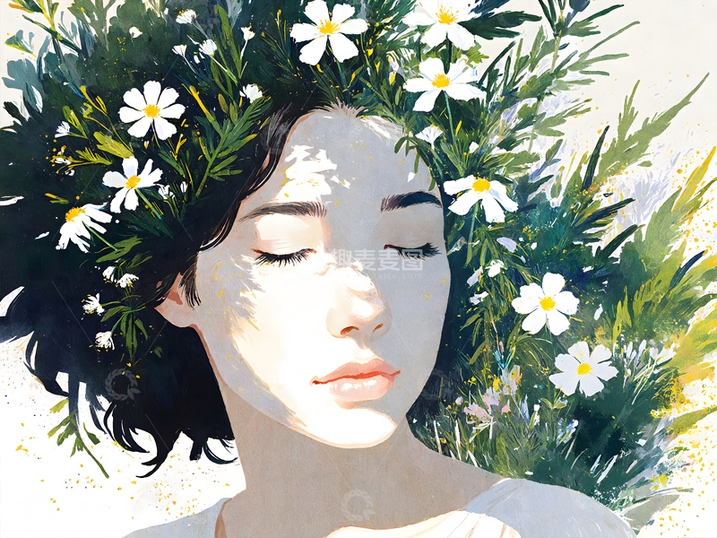 光照着的年轻女性