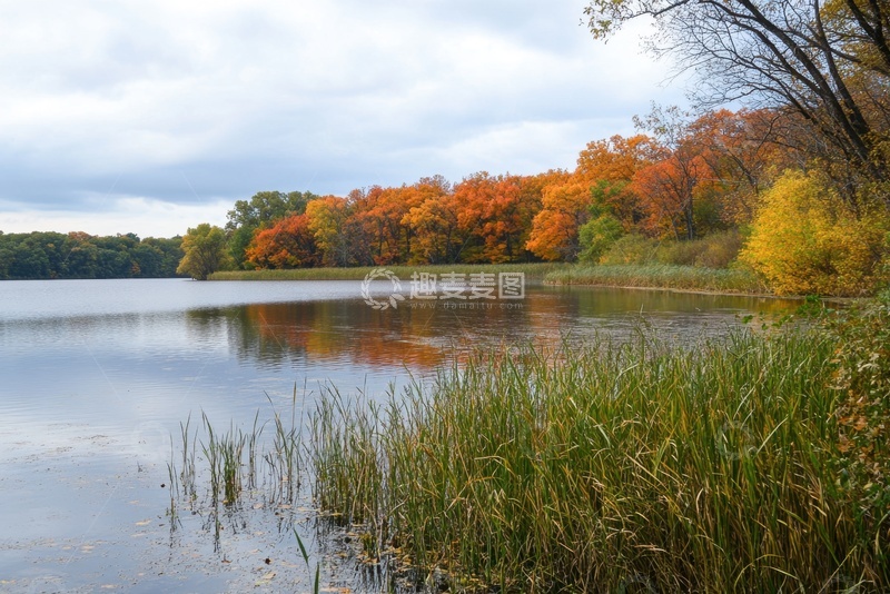 高清大图下载【趣麦麦图】湿地湖泊草丛自然美景