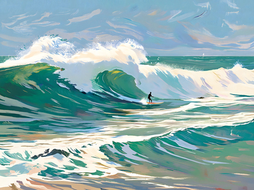 极简线条冲浪潮尖