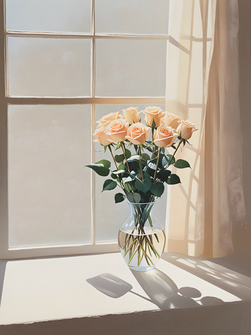 阳台桌子上的简约花瓶