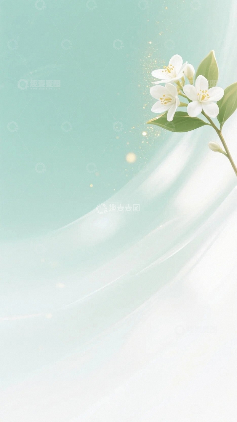 高清大图下载【趣麦麦图】清新茉莉花背景2