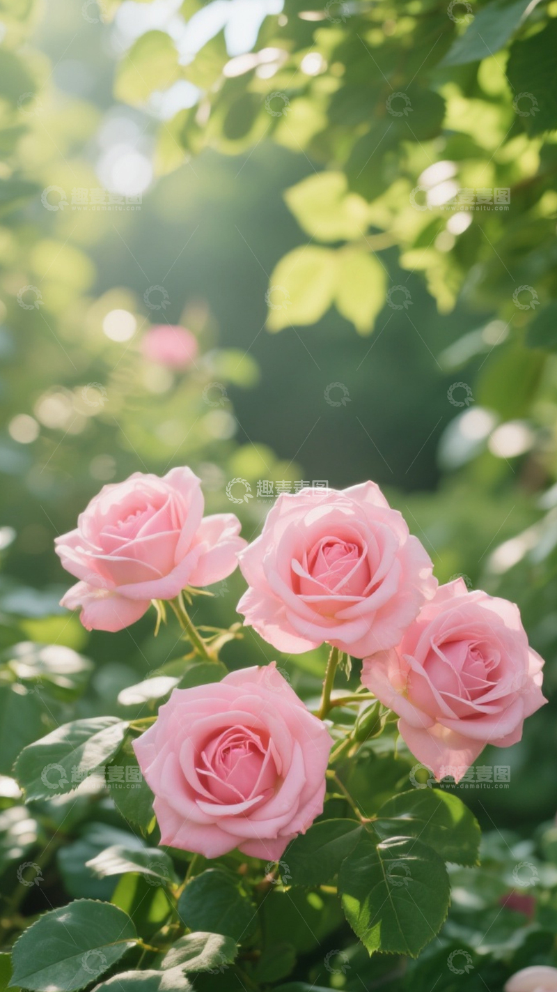 高清大图下载【趣麦麦图】粉红色的玫瑰花绽放
