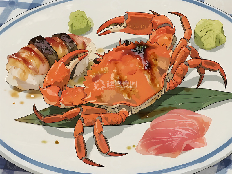 高清大图下载【趣麦麦图】漫画插画大闸蟹9