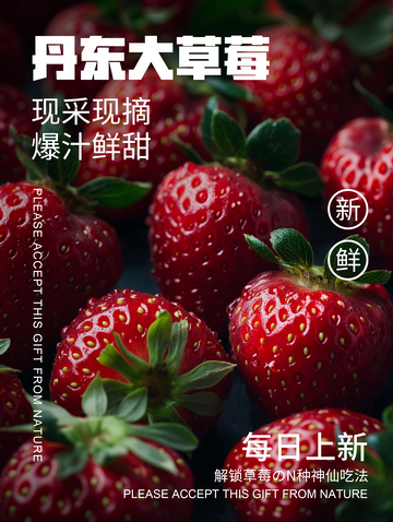 草莓简约海报