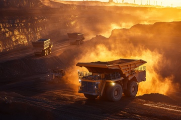 工地上拉土的大卡车