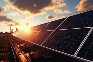 户外的新能源太阳能板