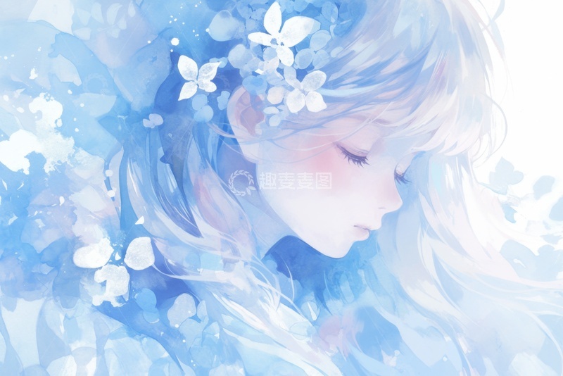 高清大图下载【趣麦麦图】手绘简约美少女插画