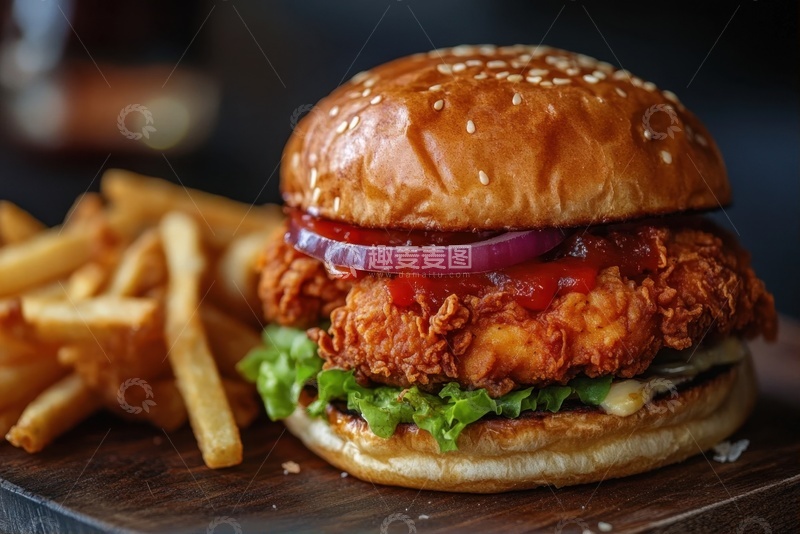 高清大图下载【趣麦麦图】美味的炸鸡汉堡美食